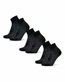 DANISH ENDURANCE Kurze Merino Wolle Wandersocken, Sommer Wollsocken, Unisex, für Herren & Damen, 3 Paar, Schwarz, 39-42