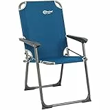 Portal Campingstuhl faltbar Klappstuhl Camping bis 150kg belastbar leicht Angelstuhl Strandstuhl klappbar hohe Rückenlehne für Outdoor Garten Festival