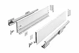 GTV Schubladensystem AXIS PRO I Schubkastengarnitur mit Vollauszug und integriete Dämpfung I Weiss I Belastbarkeit bis 40 kg I Soft-Close I Den freien Zugang I Breite: 500 mm I Höhe: 120 mm