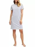 CALIDA Cotton Special Kurzarm-Nachthemd Damen, weich, pflegeleicht, formbeständig, lockere Passform, Länge 95cm Aura Blue 40-42