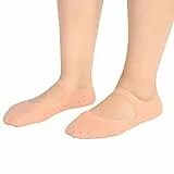 Feuchtigkeitsspendende Socken,Feuchtigkeitsspendende Silikon Gel 1 Paar Silikonsocken Anti-Riss-Schutz für Fußsocken Verhinderung von Fußpflegemitteln(S-Hautfarbe)