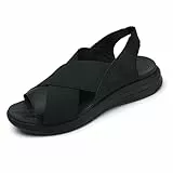 Unitysow Damen Sandalen Sommer Wandersandalen Outdoor Trekking Sportsandale Freizeit Strand Sandaletten Bequeme Arch Support Orthotic,Schwarz,38 EU