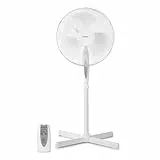 MEDION Standventilator mit Fernbedienung, drei Geschwindigkeitsstufen, 45 Watt Leistung, 36 cm, Schwenkfunktion, Oszillation, verstellbare Höhe, MD18795, weiß