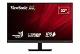 Viewsonic VA3209-2K-MHD 80 cm (32 Zoll) Büro Monitor (QHD, IPS, HDMI, DisplayPort, VGA, Eye-Care, Eco-Mode) Schwarz