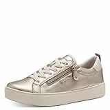Tamaris Comfort Damen Sneaker flach mit Reißverschluss Freizeit, Gold (Lt Gold), 40 EU