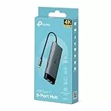 TP-Link UH6120C USB C Hub PD100W, 4K 60Hz HDMI, 1× USB C 5Gbps, 2× USB A 5Gbps, Gigabit Ethernet, kompatibel mit MacOS, Windows, Linux, iPad OS, iOS, Android, ChromeOS, Nintendo