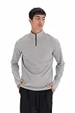 Dagi Men's Light Grey Long Sleeve Jacket Collar Regular Sweatshirt, Light Grey,S