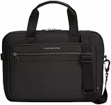 Tommy Hilfiger Herren Laptoptasche Repreve mit abnehmbarem Schultergurt, Schwarz (Black), Einheitsgröße