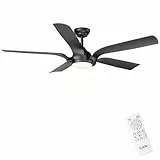 CJOY Deckenventilatoren mit Beleuchtung 142 cm, Deckenventilator mit Beleuchtung und Fernbedienung Leise, Dimmbar Lampe mit Ventilator Gleichstrommotor Umkehrbar Schwarz
