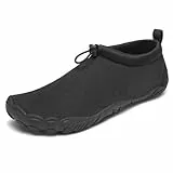 Mishansha Unisex Badeschuhe Atmungsaktiv Mesh Wasserschuhe Sommer Schnell Trocknend Aquaschuhe, Mattschwarz 43