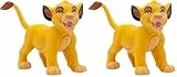 Bullyland 12254 - Spielfigur Junger Simba aus Walt Disney Der König der Löwen, ca. 4,7 cm, detailgetreu, ideal als kleines Geschenk für Kinder ab 3 Jahren (Packung mit 2)