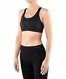 FALKE Damen Sport-BH Cross Back Medium Support - Bra Top aus Funktionsfaser mit Ringerrücken, für verschiedene Cupgrößen, 1 Stück, Bustier in schwarz (black 3000), Größe: S