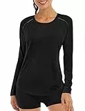 Gyabnw Sportbekleidung Frauen Yogashirt Damen Langarm Sport T-Shirt Damen Fitness Locker Oberteile Fitness Top