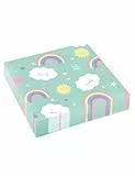 Amscan 9904302 - Servietten Rainbow & Cloud, 20 Stück, 33 x 33 cm, Regenbogen, Wolken, Partygeschirr, Motiv