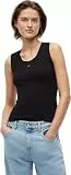 Tommy Jeans Damen Tank Top Essential Rib Slim Fit, Schwarz (Black), L