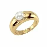 NOELANI - Damen Ring Edelstahl - Vergoldet/Golden - Mit Perle - NOE-R0003