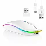 Maus Kabellos bluetooth maus wireless mouse mäuse wiederaufladbar,ergonomische maus kabellose maus laptop maus 3DPI 2.4G mit USB-Empfänger 7farbige Hintergrundbeleuchtung computer maus laptop maus