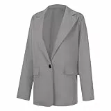 TIMELYE Hosenanzug Damen Festlich Hochzeit Casual Tracksuit Elegant 2 Teiler Anzugjacke Lässig Oberbekleidung Party Outfit Zweiteiler Herbst Partykleidung (3-Gray, S)