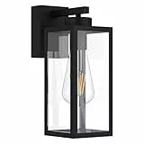 K-Bright Wandleuchte außen (Laterne) IP65 wasserdicht Schwarz (1 flammig, E27) Vintage Outdoor Wandlampe, max. 40 Watt, ußenleuchte für Terrasse u. Hof (Glühbirne nicht enthalten)