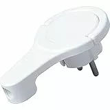 Kopp Schutzkontakt-Winkelstecker 250 V (16 A) mit Klappgriff & Kabel-Knickschutz I Schutzkontakt-Stecker für Strom-Kabel bis 3X 1,5 mm² I Flach-Stecker IP20 für Innenbereich I Arktis-Weiß – 172002037