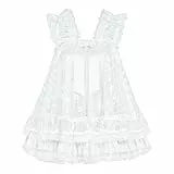 Satini Dessous Satin Sissy Babydoll-Stil Rüschen Rüschen Spitze Nachthemd Negligee Cosplay Nachtwäsche Kleid (Weiß - Weiß, XXL)