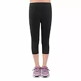 L&K-II Kinder Mädchen Leggings 3/4 Mädchen Hose Capri-Hose aus Baumwolle Schulkleidung 134-140 2723 Schwarz