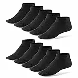 Mat and Vic's Sneaker Socken Herren Damen OEKO-TEX Baumwolle 5 10 Paar Sneakersocken Kurze Socken Sportsocken Halbsocken Socks Unisex Schwarz Weiß Grau Bunt, 43-46, Schwarz