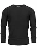 Indicode Herren Loakim Klassischer Strickpullover mit Rundhalsausschnitt | Pullover Herrenpullover Pulli meliert für Männer Black, L