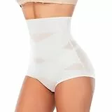 YARRCO Bauchweg Unterhose Damen Shapewear Miederhose Hohe Taille Miederslips Body Shaper Figurformende Unterwäsche (Weiß, M)