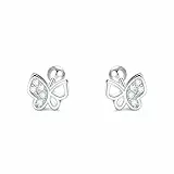 Viwind Kinder Ohrringe 925 Sterling Silber Mädchen Ohrringe 5mm Niedlich Ohrringe Zirkonia Ohrringe Sicherheit für Kinder Schmuck für Geschenk Helix Earrings (Schmetterling)