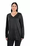 Ulla Popken, Damen, große Größen, Pullover, V-Ausschnitt, Langarm, weicher Feinstrick