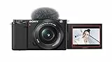 Sony ZV-E10 Vlogging Kamera mit 16–50mm Objektiv (APS-C) – 4K-Video, schwenkbares Display, Echtzeit-Augen-Autofokus, leicht & ideal für Vlogger & Einsteiger