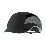 JSP HARDCAP Aerolite Leichte Anstoßkappe für Erwachsene - 2,5 cm Schirm - Schwarz - Belüftet - EN 812 Kopfschutz - Bauhelm Cap - Für Logistik, Wartung, Heimwerken & Industrie - EN 812
