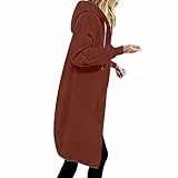 EMATOP Damen Kapuzenjacke Lange Sport Sweatjacke mit Kapuze Jacke Baumwolle Elegant Sweatshirt Casual Langarm Hoodies Herbst Winter Fleecejacke Reißverschluss Sportjacke Freizeitjacke Outwear