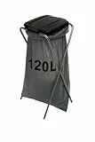 gardivo Müllsackständer 120 l, Müllsackhalter, Ständer für Müllsäcke, Abfalltrenner Müllbeutelhalter rostfrei innen außen, Klappe mit Beutelhalter, recycelter Kunststoff (Schwarz)