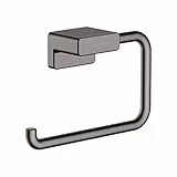 hansgrohe AddStoris - Handtuchring, Handtuchhalter für Wandmontage, verdeckte Befestigung, Badezimmer Zubehör, Brushed Black Chrome, 41754340
