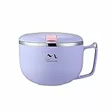FIYSON Instant-Nudeln Schüssel, Nudelschale Edelstahl Bento Box Tragbare Auslaufsicher Instant-Nudelschale Reis Schüssel,für Lebensmittel Mit Deckel Und Deckel Suppenschalen (Violett, klein)