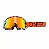 O'NEAL | Fahrrad- & Motocross-Brille | MX MTB DH FR Downhill Freeride | Hochwertige 1,2 mm-3D-Linse für ultimative Klarheit, UV-Schutz | B-10 Goggle | Erwachsene Unisex | Orange Weiß | One Size