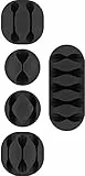 Goobay 70683 Kabelmanagement Set (mini) mit Kabelhaltern verschiedener Größen, Kabelklemme für Schreibtisch, Auto, Büro, Kabelclip Selbstklebend, Kabel Organizer, 5er Set