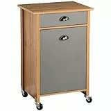 Kesper | Küchenwagen mit Mülltrennsystem, Material: Faserplatte, Maße: B 50 x H 79 x T 37 cm, Farbe: Braun, Grau | 25528 13