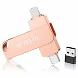 256GB Speicherstick für iPhone USB Stick ohne App,MUXXUE 3 in 1 USB Stick für iPhone Externer Speicher für 1Phone 1Pad Android und PC USB C Stick für Fotos, Videos und Dateien