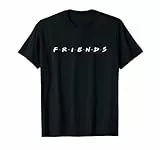 Warner Bros. Friends Logo White T-Shirt, Unisex-Erwachsene, Schwarz mit Weißem Logo, S, Halbarm, Klassisch, T-Shirt