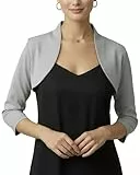 BlackButterfly Maßgeschneiderte 3/4 Hülse Bolero (Silber, M)
