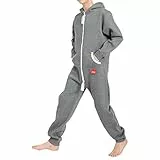 Basisstoff Yuppie Kinder Jumpsuit Jungen Mädchen Overall Dunkelgrau Gr. 158-164