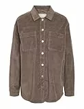 NOISY MAY Damen Nmalva L/S Shacket Colored Corduroy S, Morel, m