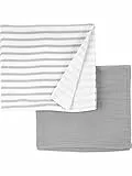 Simple Joys by Carter's Neutral's Baumwollgaze-Decke, Grau/Streifen, OSZ, 2er-Pack