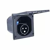 as - Schwabe Camping CEE-Caravan-Einspeisungsstecker – 230 V / 16 A Outdoor Anbau-Stecker mit Klappdeckel – 3-poliger Stecker für Wohnwagen – Außenbereich – IP44 – Made in Germany – Schwarz I 61493