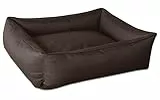 BedDog Hundebett MAX, Hundekissen mit abziehbaren waschbaren Bezug, Hundekorb, Hundesofa, für mitel-große Hunde, L, braun