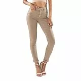 Nina Carter P106 Damen Jeanshosen Slim Fit Push-Up Skinny Jeans Mid-High Waist (DE/NL/SE/PL, Alphanumerisch, S, Slim, Regular, Hellbraun (P106-18))