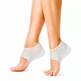 Supvox Silikon Erhöht Einlegesohlen Fersenschutz Gelkissen Fersensporn Erhöhung Fersenkissen Fersensock Fußpflege für Frauen Männer 1 Paar (5,5cm)